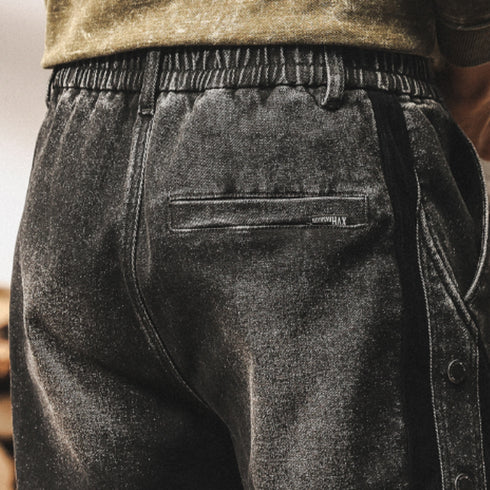 Vintage Wash Side Line Denim Jogger Pants P1828